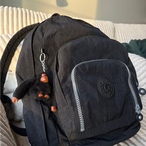 Black Kipling Backpack with Keychain